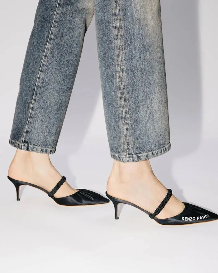 Women BARA Cropped Jeans In Japanese Denim Stone Bl Dirty Blue Denim Kenzo Pants And Shorts