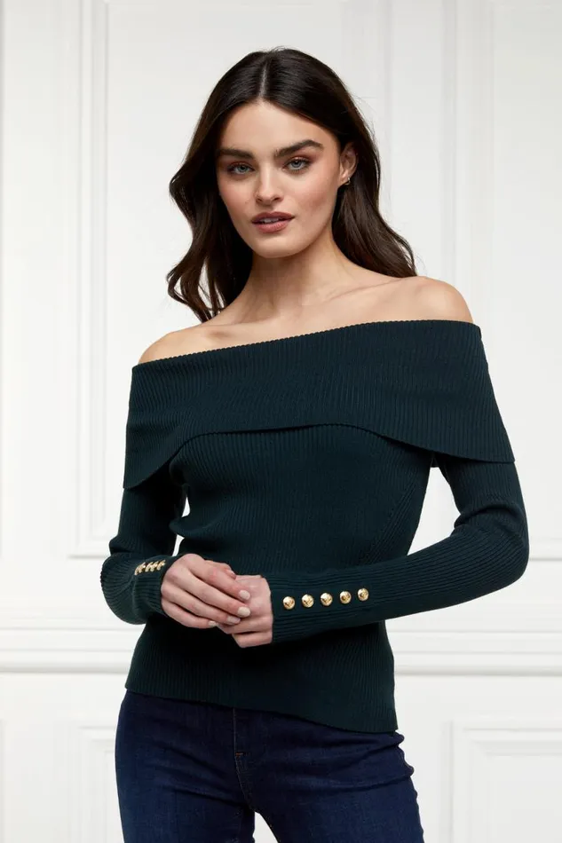 Women Bardot Knit Deep Emerald Holland Cooper Knitwear