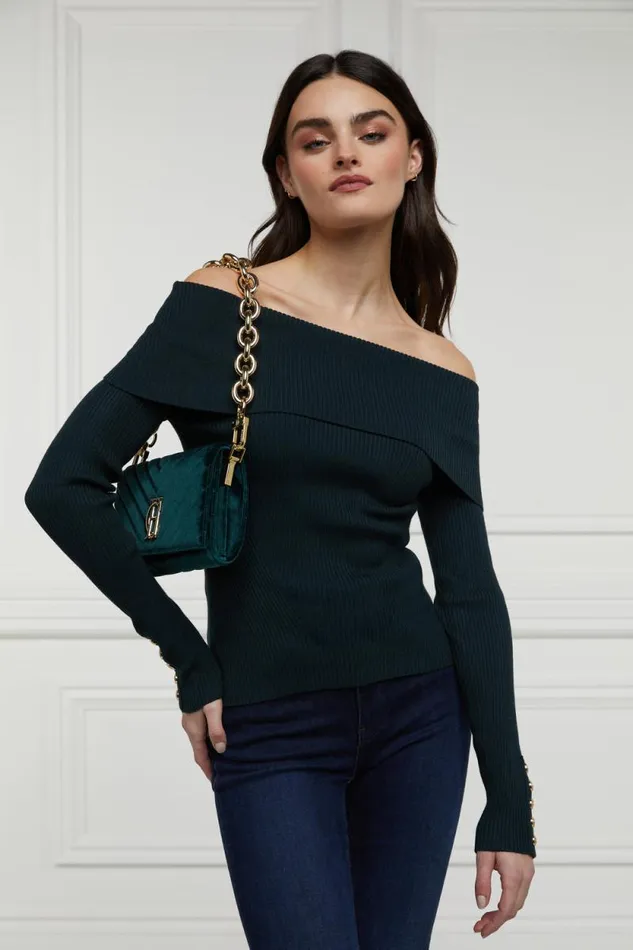 Women Bardot Knit Deep Emerald Holland Cooper Knitwear Women Bardot Knit Deep Emerald Holland Cooper Knitwear