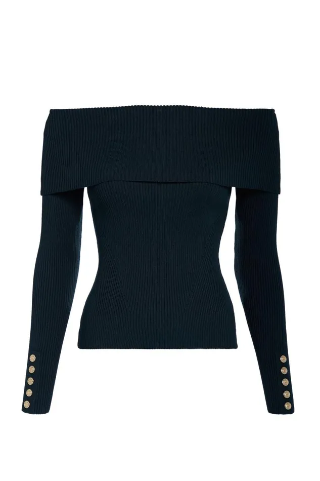 Women Bardot Knit Deep Emerald Holland Cooper Knitwear Women Bardot Knit Deep Emerald Holland Cooper Knitwear