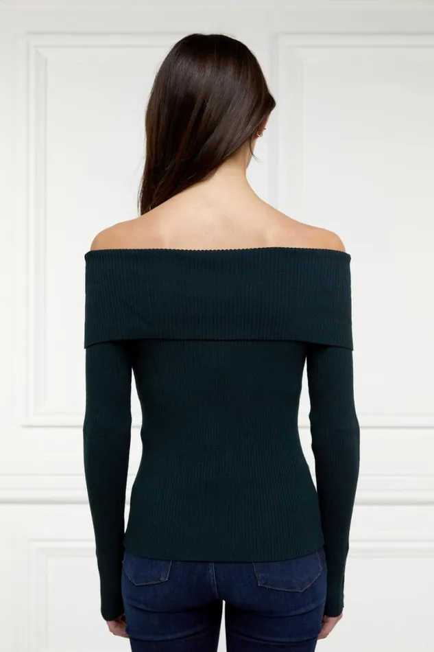 Women Bardot Knit Deep Emerald Holland Cooper Knitwear Women Bardot Knit Deep Emerald Holland Cooper Knitwear