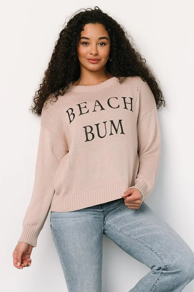 Women Beach Bum Knit Sweater Top Sand Baltic Born Sweaters Women Beach Bum Knit Sweater Top Sand Baltic Born Sweaters