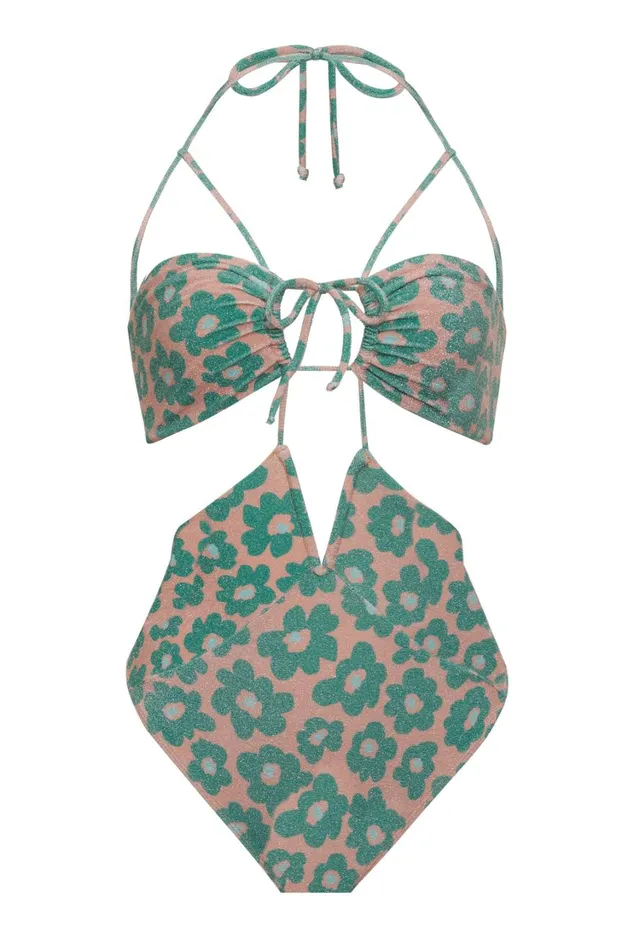 Women Beck One Piece Green For Love and Lemons Swim