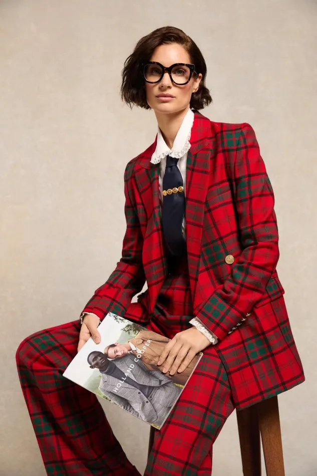 Women Belgravia Blazer Red Tartan Holland Cooper Blazers