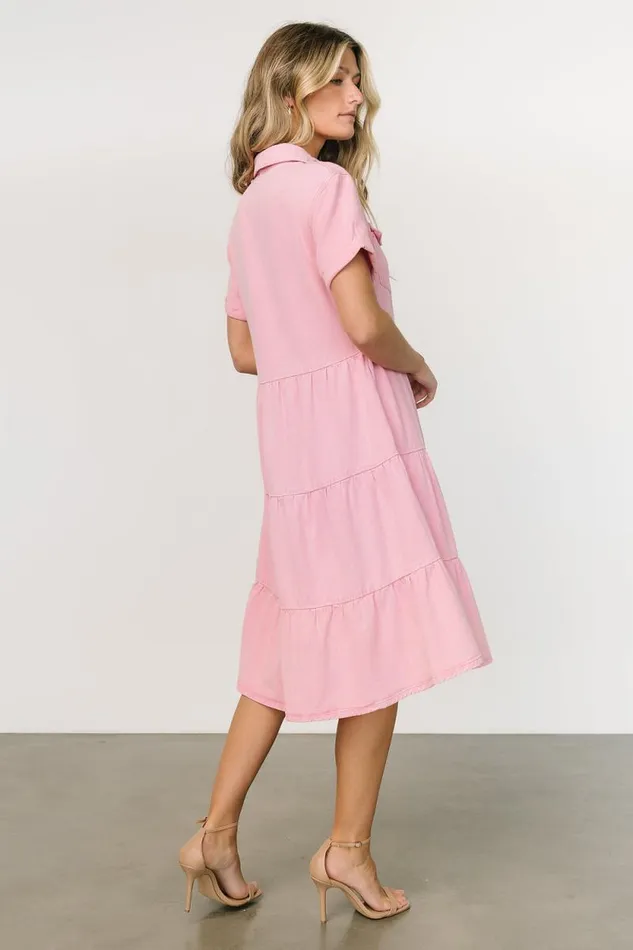 Women Belmont Denim Midi Dress Pink Baltic Born Midi Dresses