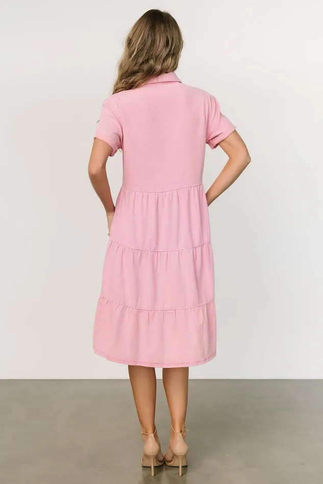 Women Belmont Denim Midi Dress Pink Baltic Born Midi Dresses