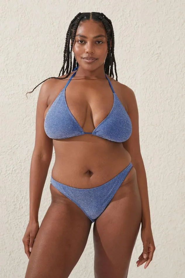 Women Bikinis Cotton On Full Bikini Bottom Blue Splash Metallic