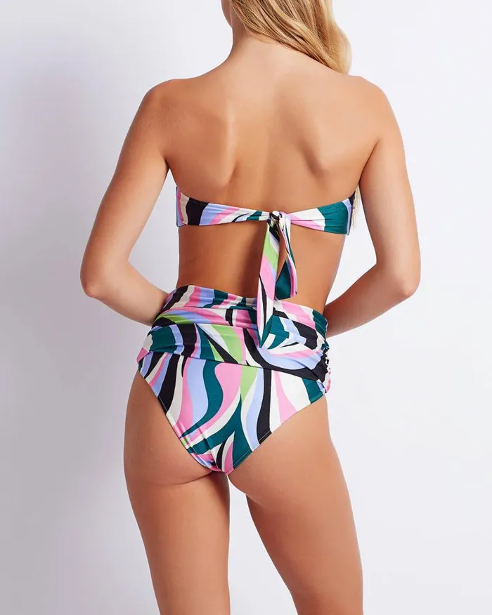 Women Bikinis PatBO DELOS HIGH WAIST BIKINI BOTTOM FINAL SALE Black Multi