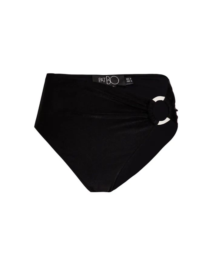 Women Bikinis PatBO MIDRISE BIKINI BOTTOM Black