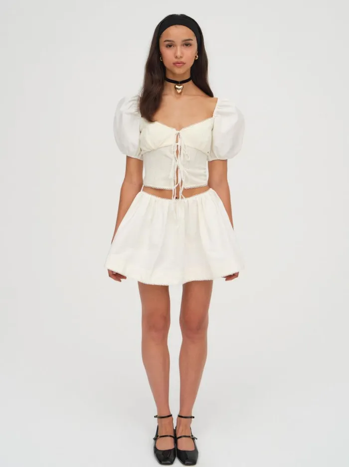 Women Billie Pointelle Top Ivory For Love and Lemons Tops Women Billie Pointelle Top Ivory For Love and Lemons Tops
