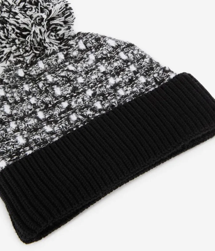Women Black And White Tweed Sequined Beanie THE KOOPLES Hats and Scarves