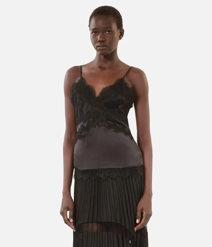 Women Black Camisole With Lace Details THE KOOPLES Blouses and Shirts