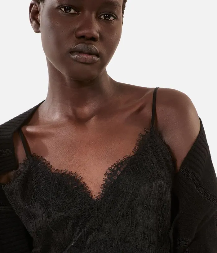 Women Black Camisole With Lace Details THE KOOPLES Blouses and Shirts