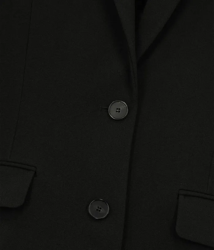Women Black Crecircpe Suit Jacket Straight Cut THE KOOPLES Blazers and Suits