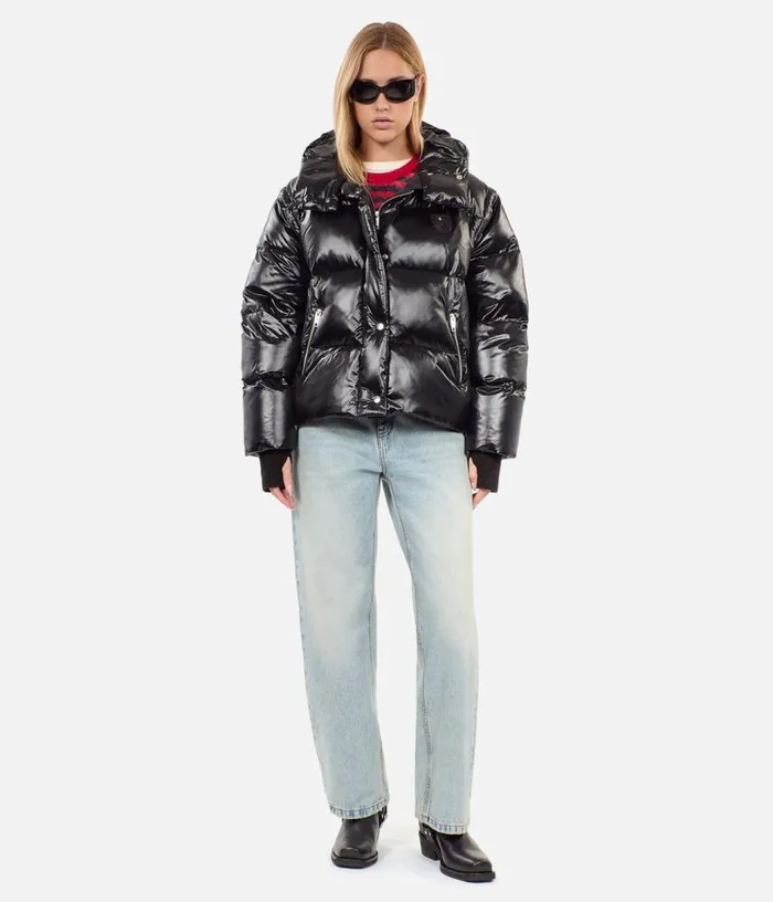 Women Black Down Jacket With Detachable Sleeves THE KOOPLES Coats and Jackets