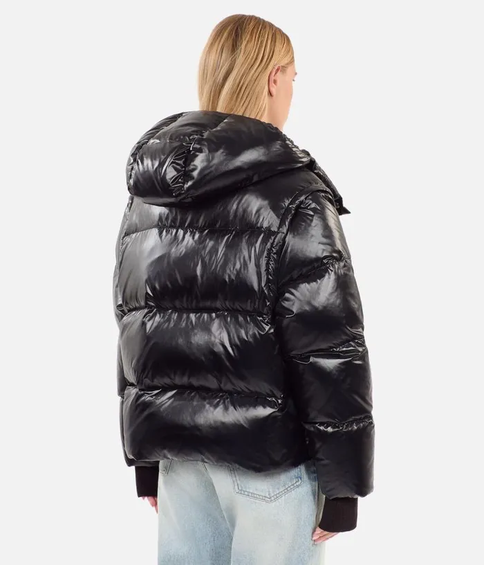 Women Black Down Jacket With Detachable Sleeves THE KOOPLES Coats and Jackets