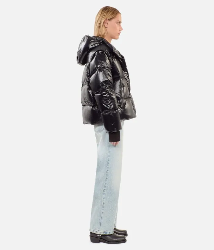 Women Black Down Jacket With Detachable Sleeves THE KOOPLES Coats and Jackets