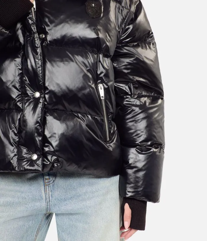Women Black Down Jacket With Detachable Sleeves THE KOOPLES Coats and Jackets