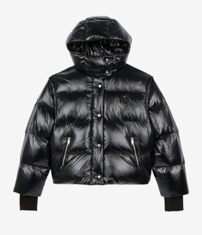 Women Black Down Jacket With Detachable Sleeves THE KOOPLES Coats and Jackets
