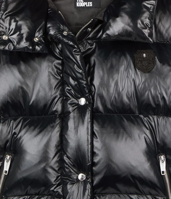 Women Black Down Jacket With Detachable Sleeves THE KOOPLES Coats and Jackets