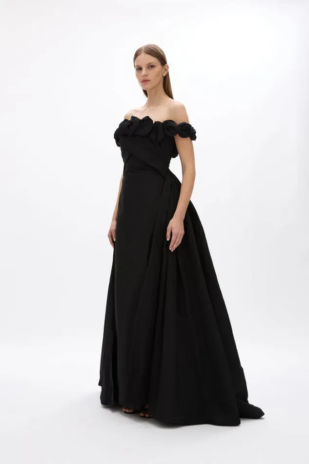 Women Black Dresses Rachel Gilbert HENLEY GOWN Women Black Dresses Rachel Gilbert HENLEY GOWN