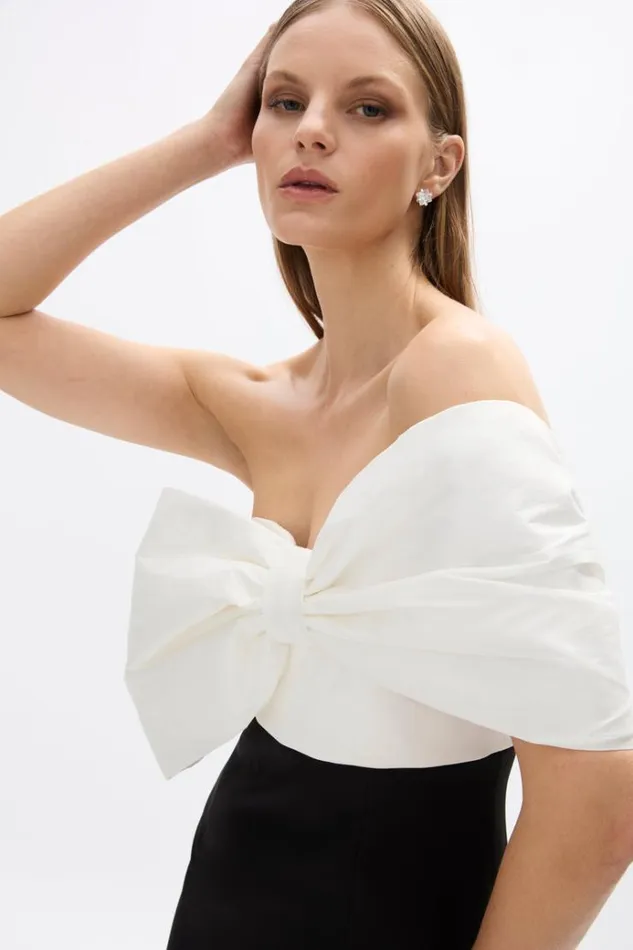 Women Black Dresses Rachel Gilbert Kace Mini In BlackIvory Women Black Dresses Rachel Gilbert Kace Mini In BlackIvory