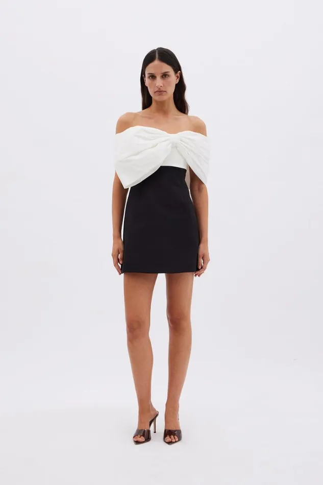 Women Black Dresses Rachel Gilbert Kace Mini In BlackIvory Women Black Dresses Rachel Gilbert Kace Mini In BlackIvory