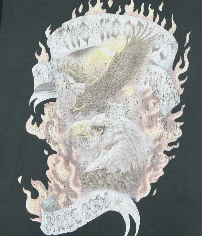 Women Black Eagles On Fire Serigraphy Tshirt THE KOOPLES Tshirts