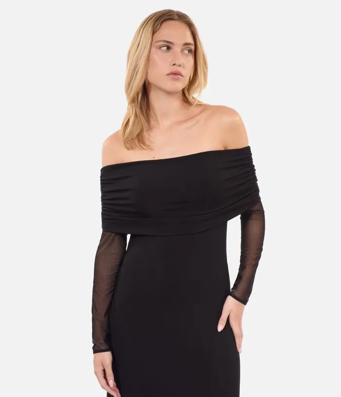 Women Black Long Jersey Dress THE KOOPLES Dresses and Jumpsuits