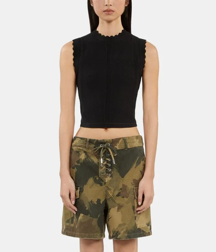 Women Black Openwork Knit Top THE KOOPLES Blouses and Shirts