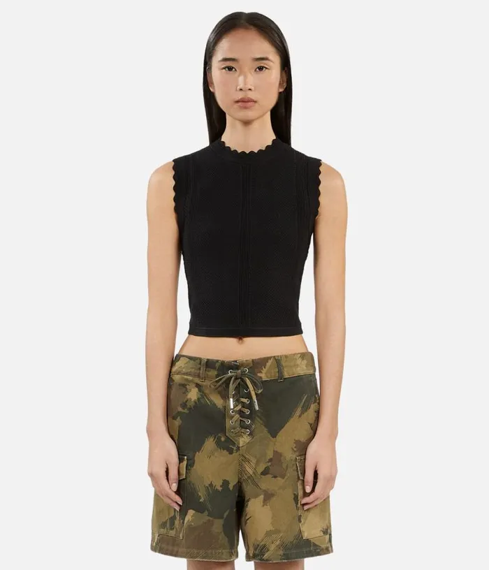 Women Black Openwork Knit Top THE KOOPLES Blouses and Shirts