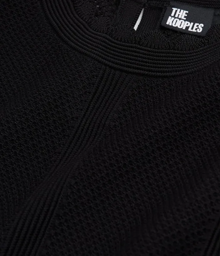 Women Black Openwork Knit Top THE KOOPLES Blouses and Shirts