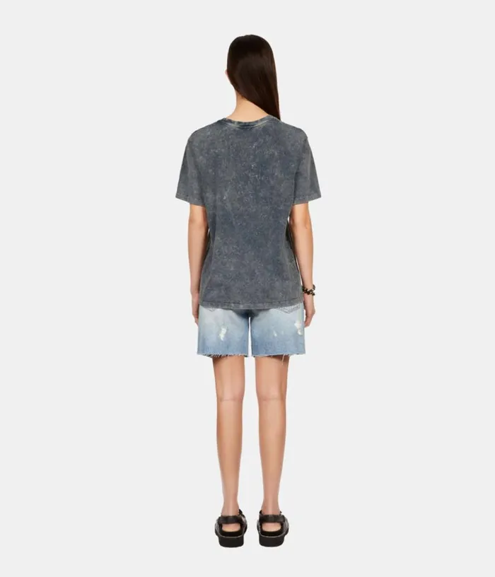 Women Black Tshirt With Snake Serigraphy THE KOOPLES Tshirts