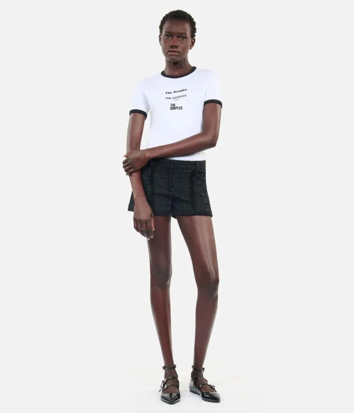 Women Black Tweed Shorts THE KOOPLES Blazers and Suits