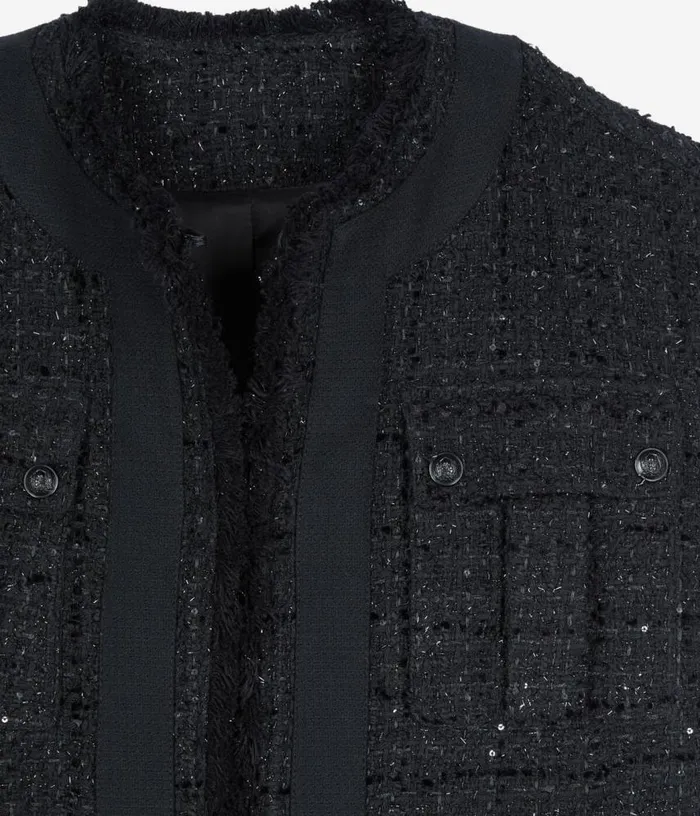 Women Black Tweed Sleeveless Jacket THE KOOPLES Blazers and Suits