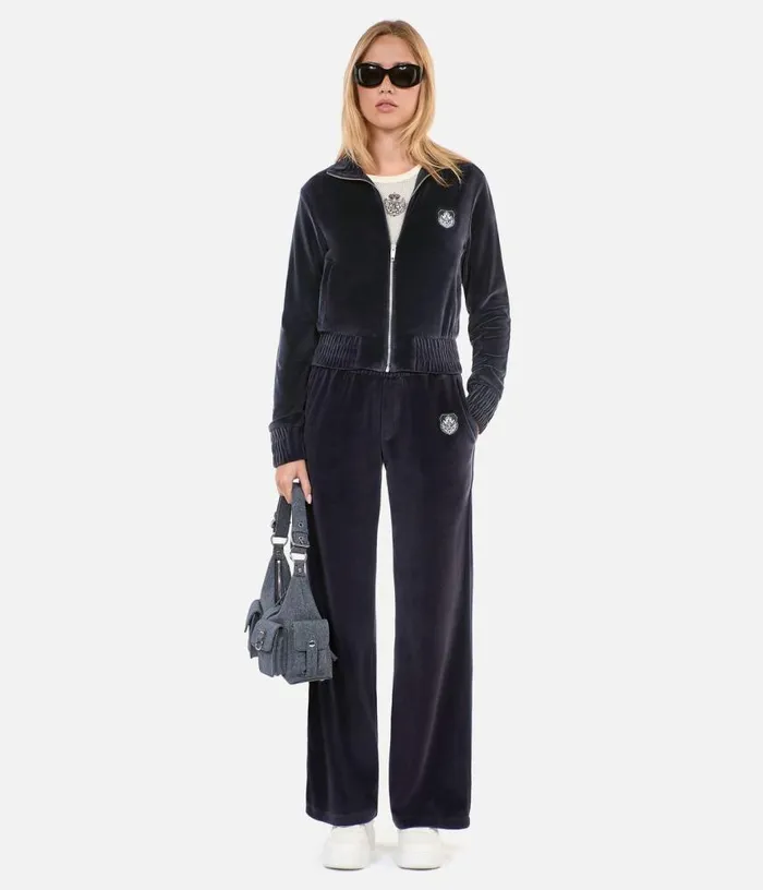 Women Black Velvet Tracksuit Trousers THE KOOPLES Sweatshirts