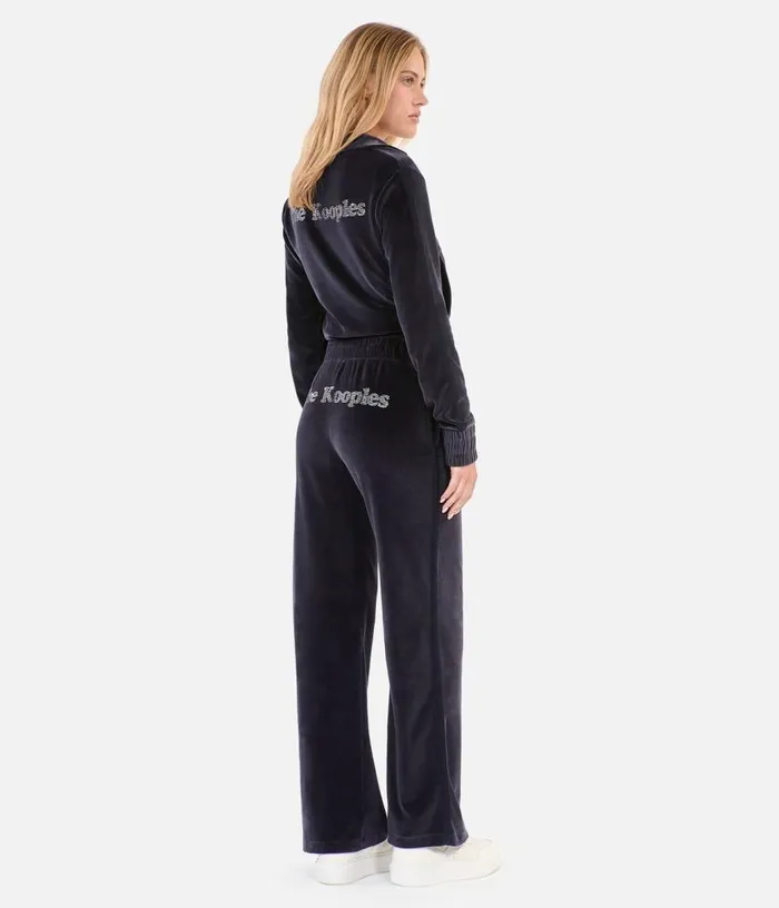Women Black Velvet Tracksuit Trousers THE KOOPLES Sweatshirts