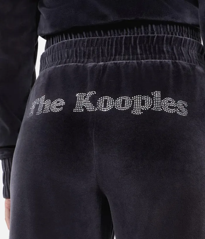 Women Black Velvet Tracksuit Trousers THE KOOPLES Sweatshirts