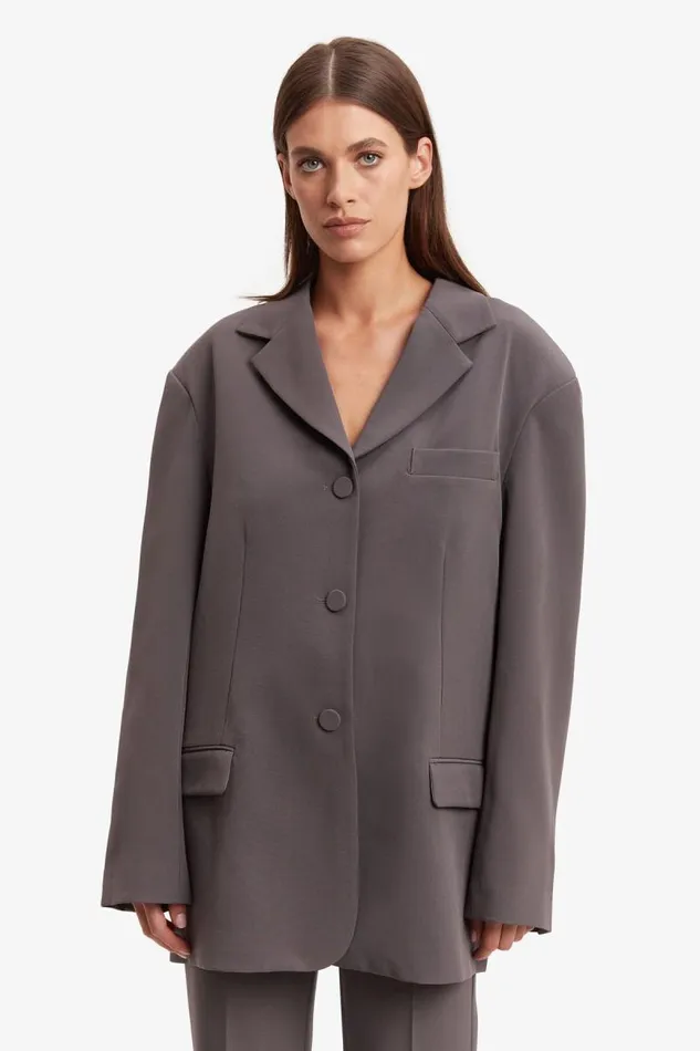 Women Blazers Bardot Akia Oversized Blazer In Charcoal Charcoal