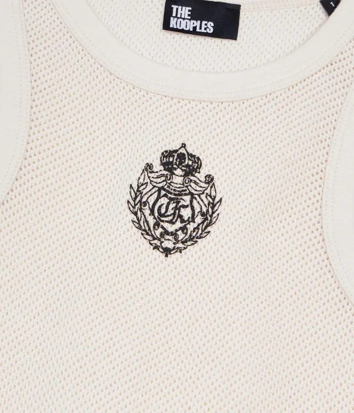Women Blazon Ecru Tank Top THE KOOPLES Tshirts