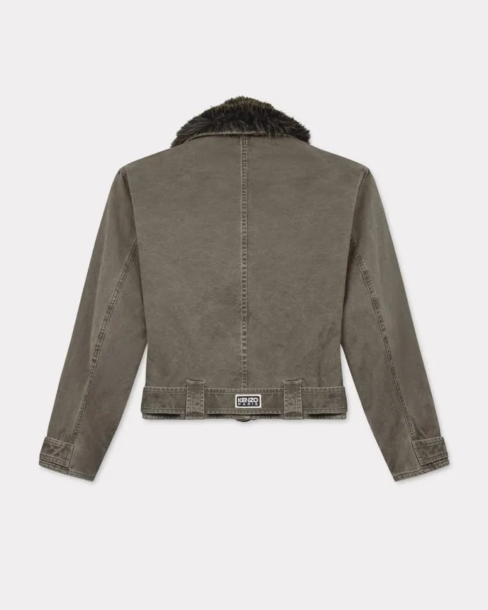 Women Bomber Jacket In Cotton Canvas Taupe Kenzo Jackets And Coats
