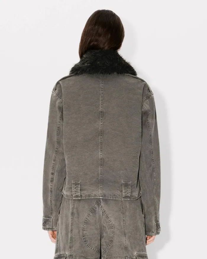 Women Bomber Jacket In Cotton Canvas Taupe Kenzo Jackets And Coats