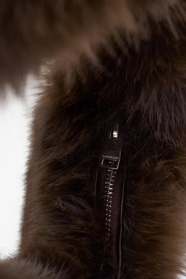 Women BONNIE Faux Fur Hobo Bag Mahogany LAMARQUE Bags Women BONNIE Faux Fur Hobo Bag Mahogany LAMARQUE Bags