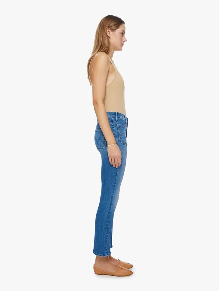 Women Bootcut Mother Denim The Patch Pocket Insider Ankle Medium Blue