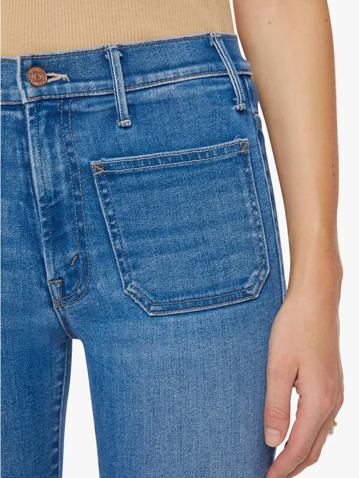 Women Bootcut Mother Denim The Patch Pocket Insider Ankle Medium Blue