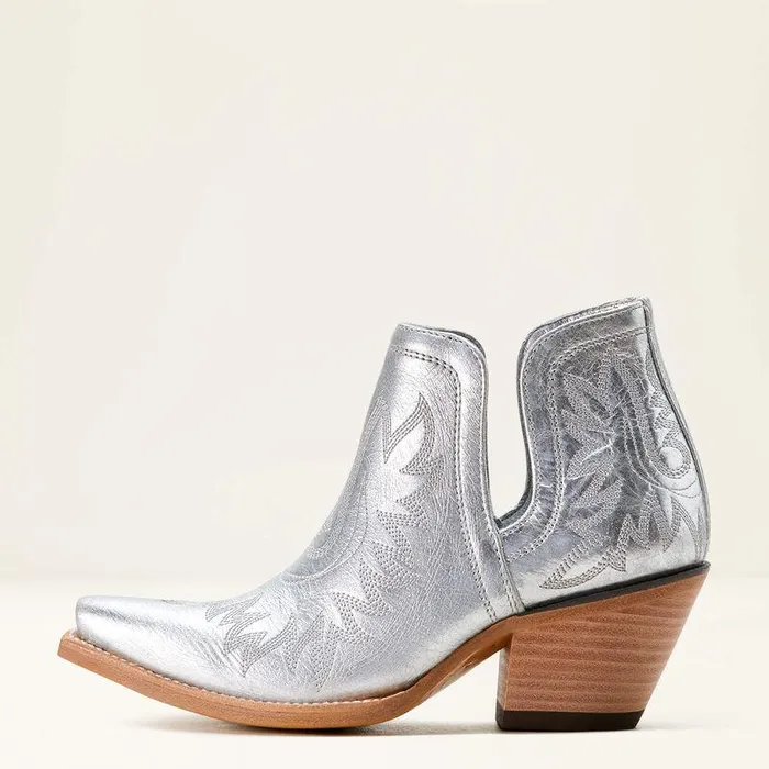 Women Booties Ariat Dixon Bootie Silver Shine