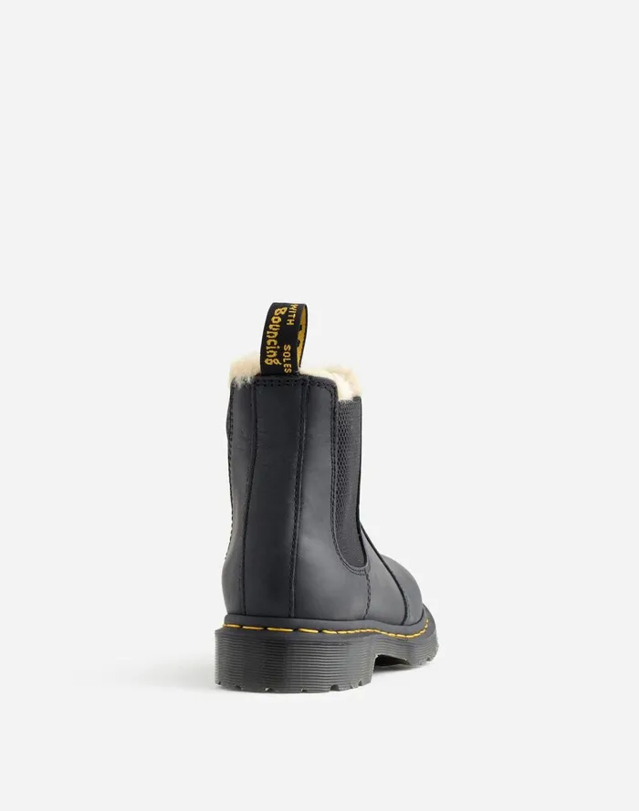 Women Boots Madewell Dr Martens 2976 Lenore Faux FurLined Chelsea Boots Black Wyoming