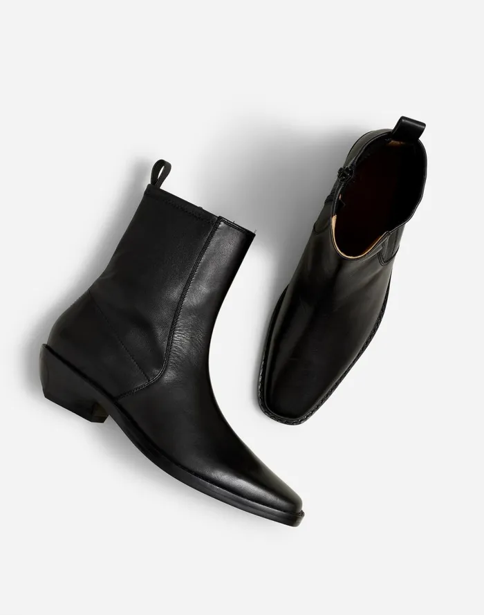 Women Boots Madewell The Idris Ankle Boot True Black