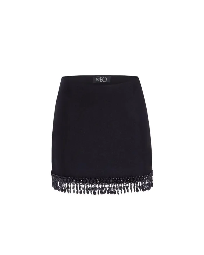 Women Bottoms PatBO HandBeaded Mini Skirt EXCLUSIVE Black