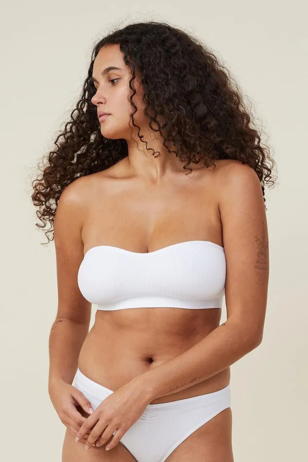 Women Bras Cotton On Seamless Sweetheart Padded Bandeau r White